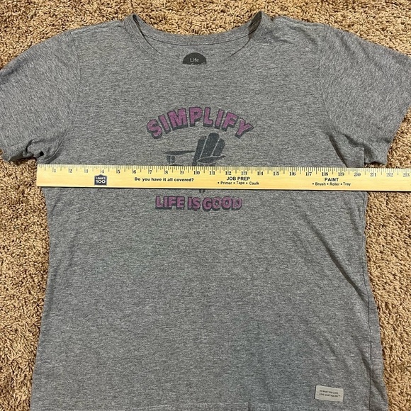 Life is‎ Good “Simplify” Beach Chair Shirt Women’s Classic Fit Size Large Tee - Picture 3 of 9